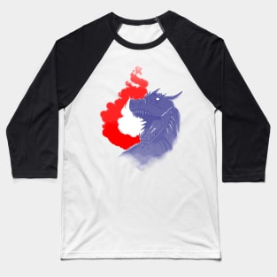 Dragon and Flame- Red, White And Blue Version Baseball T-Shirt